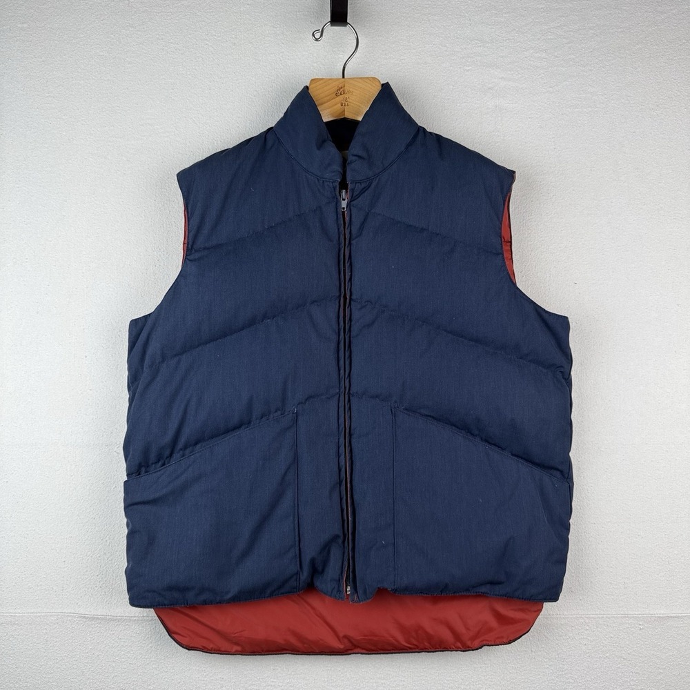 70's Vintage Penfield Down Puffer‎ Vest Men's Large Blue Snap
